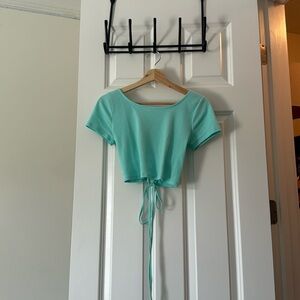 Mint green backless top